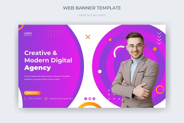 Creative Business Website Cover Banner Website Screen Social Media Post Web Design Landing Page ad