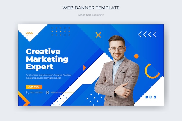 Creative Business Website Cover Banner Website Screen Social Media Post Web Design Landing Page ad