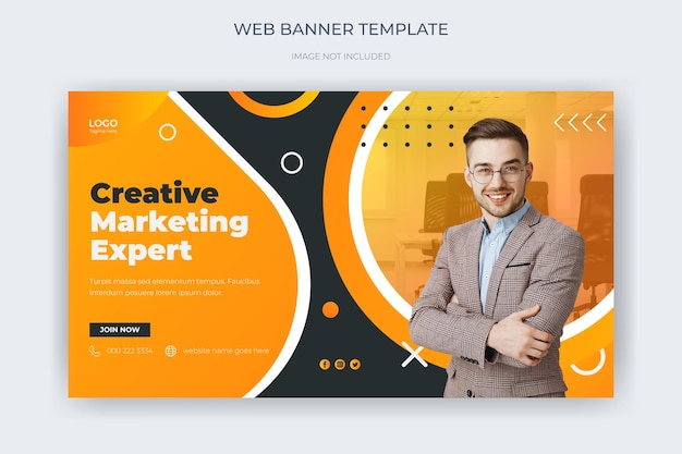 Creative Business Website Cover Banner Website Screen Social Media Post Web Design Landing Page ad