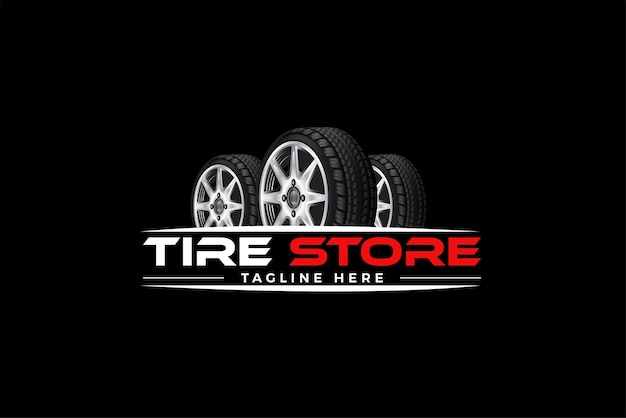 Creative car tire logo tire shop tire sale tire change logo vector illustration