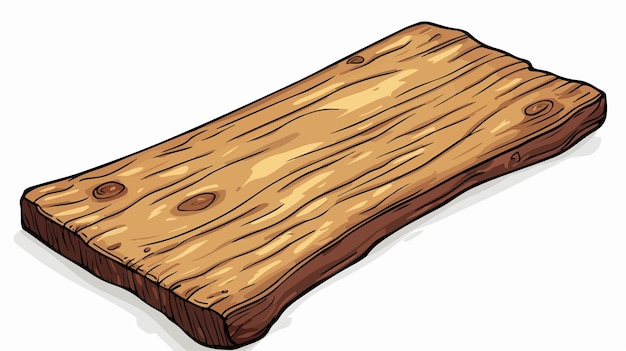 Vector creative cartoon doodle plank of wood illustration