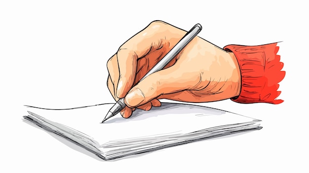 Creative Cartoon Hand Writing Vector Illustration