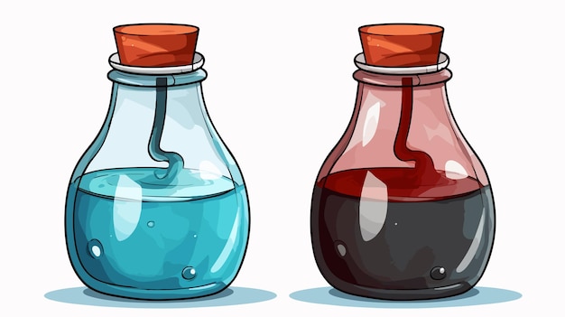 Creative Cartoon Ink Bottle Illustration