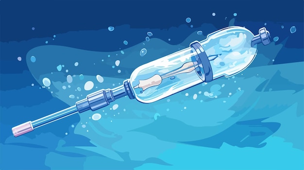 Vector creative cartoon syringe illustration with innovative idea