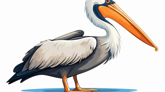 Vector creative cartoon vector illustration of a pelican bird