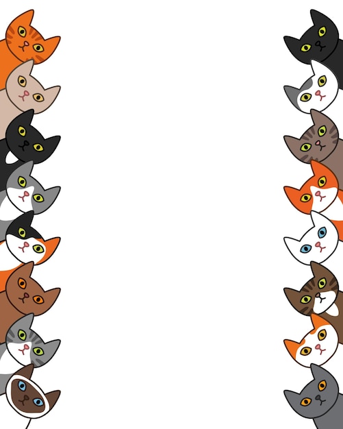 Vector creative cats square frame with text place