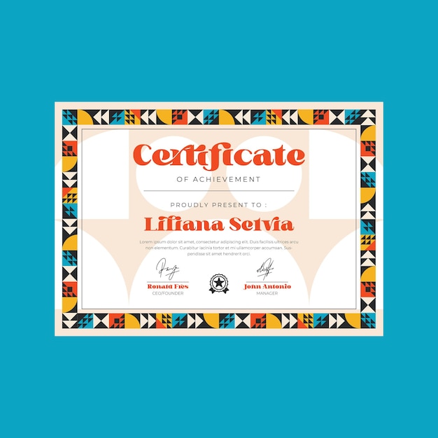 Creative Certificate Achievement Design Template