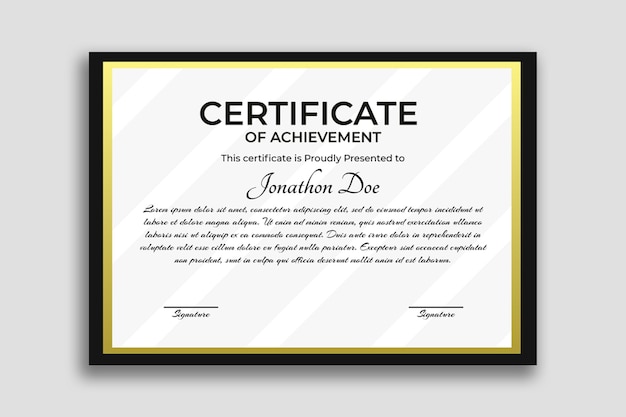 Creative Certificate of achievement template design