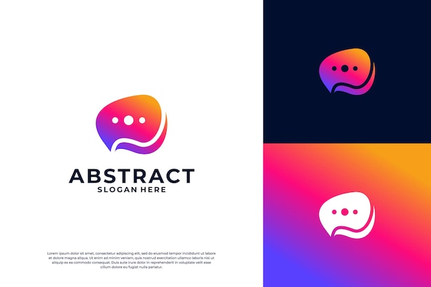 Vector creative chat logo design inspiration