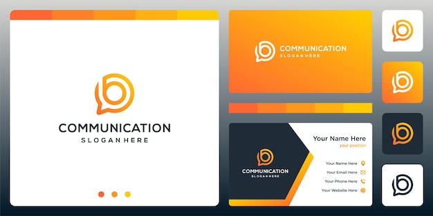 Creative Chat logo and letter logo b. business card design.