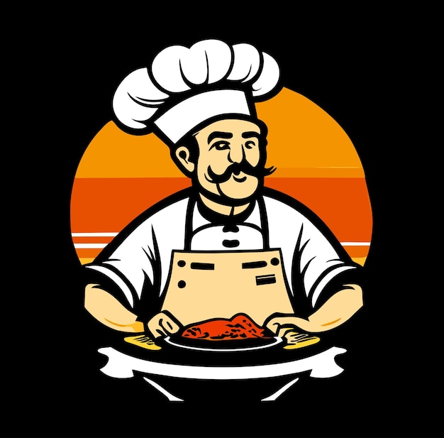 Creative Chef Cooking Logo Cooking Generative AI