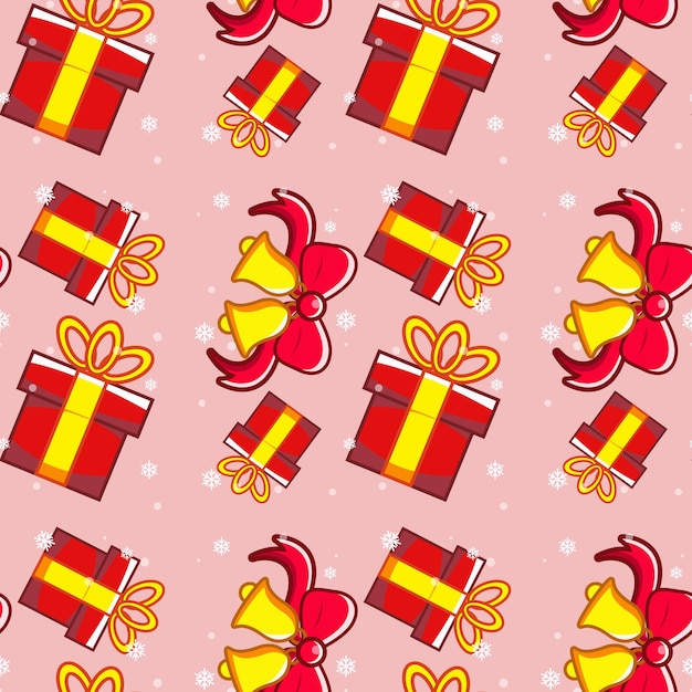 Creative christmas beautiful gift and bell background pattern