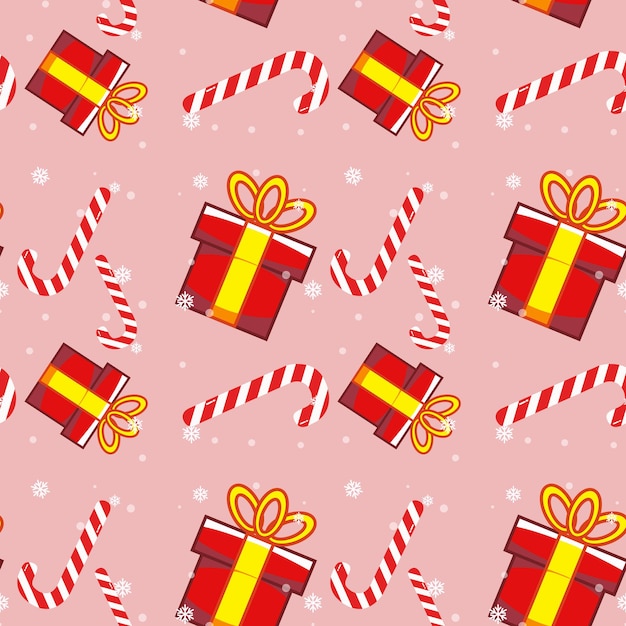 Creative christmas beautiful gift and candy background pattern