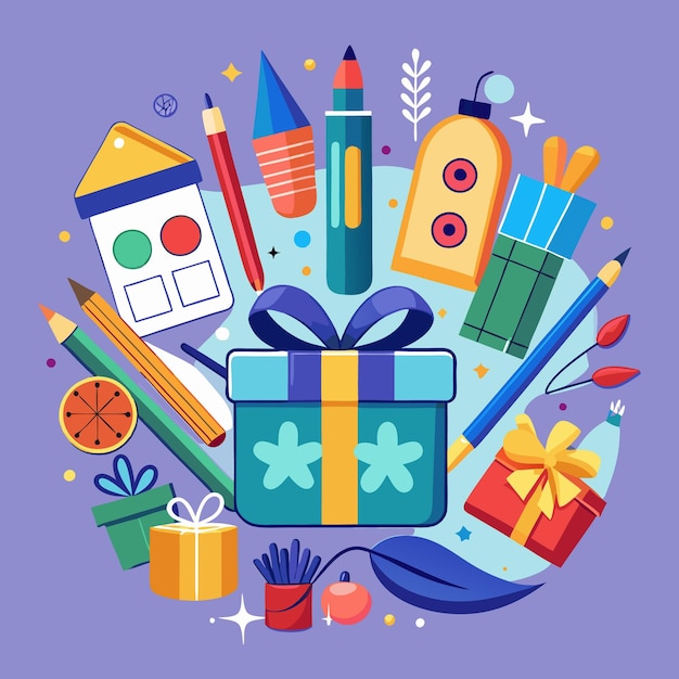 Vector creative christmas gift ideas