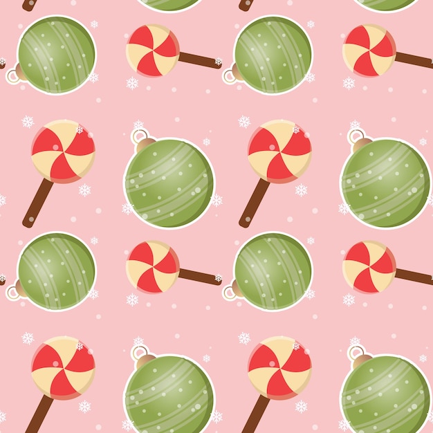 Creative christmas green lamp and sweet candy background pattern