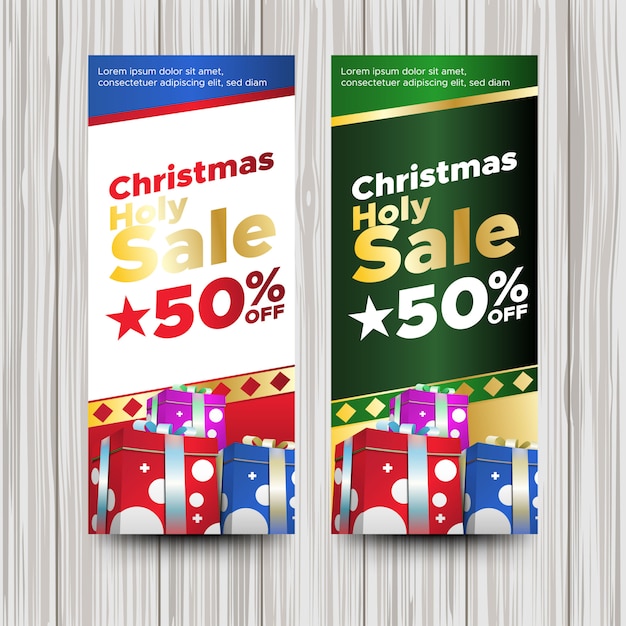 Creative christmas sales banner template