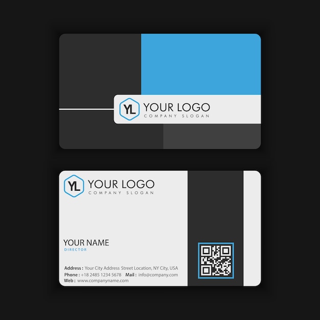  Creative and Clean Business Card with blue color