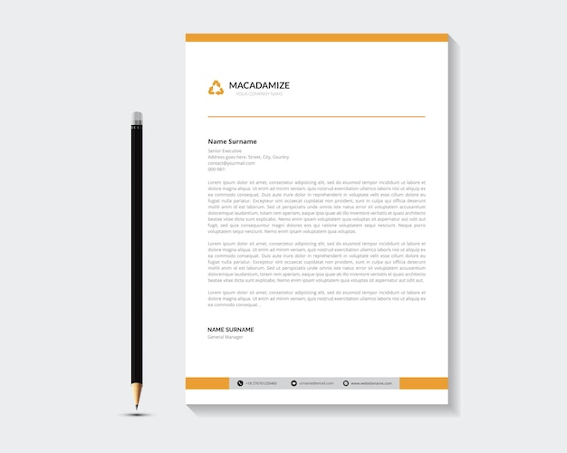 Creative and Clean Letterhead Corporate modern Letterhead design