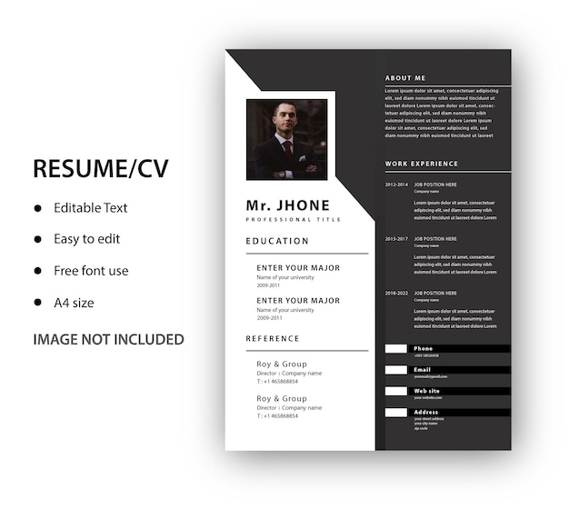 Creative and clean resume or cv template design