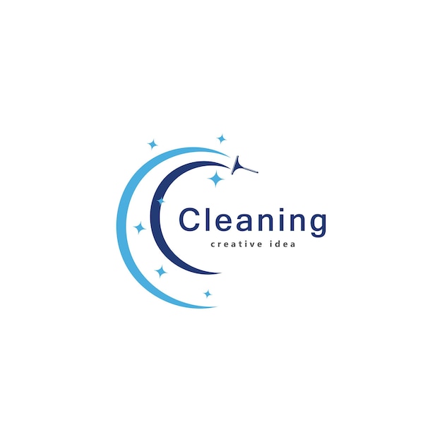 Creative Cleaning Concept Logo Design Template