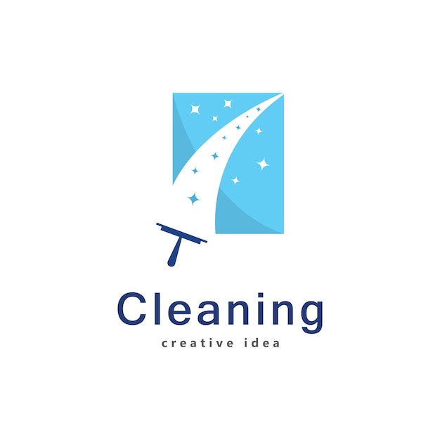 Creative Cleaning Concept Logo Design Template