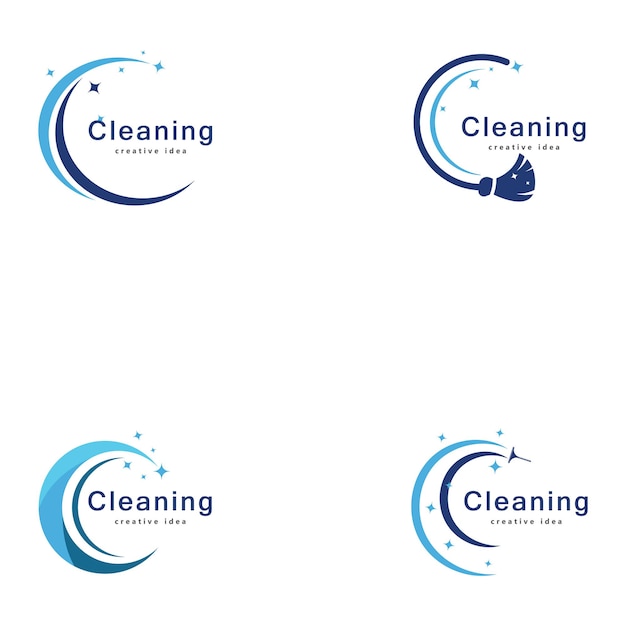 Creative Cleaning Concept Logo Design Template