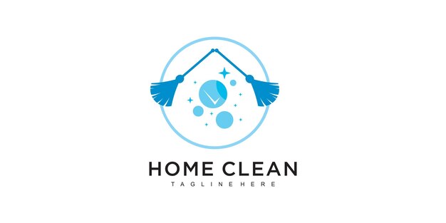 Creative cleaning concept logo ilustration design Premium Vector