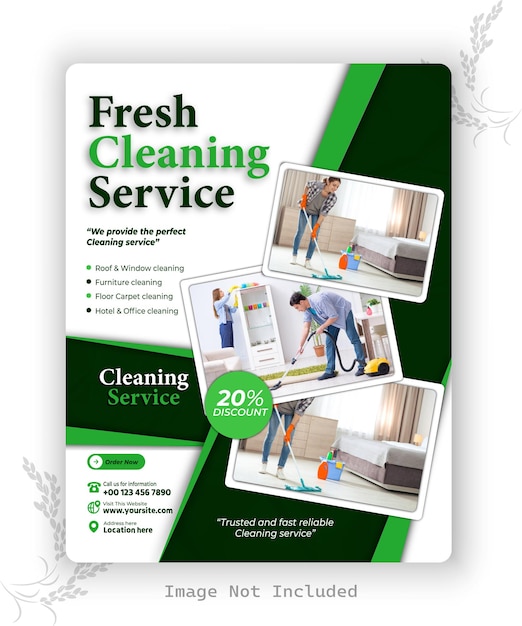 Vector creative cleaning service flyer