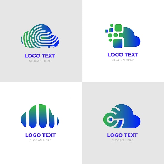 Creative cloud company logo set