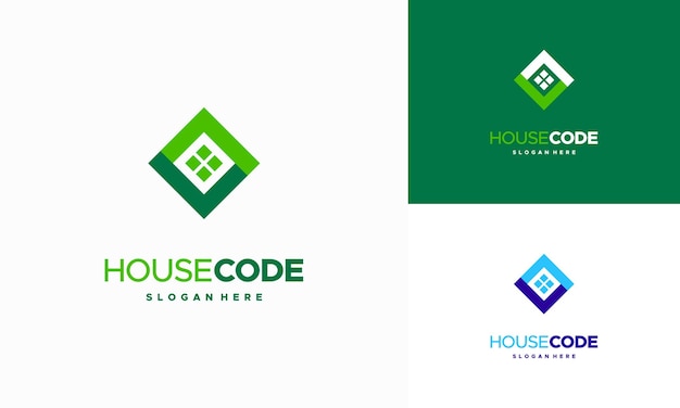 Creative Code House logo designs concept vector, Programming House logo template