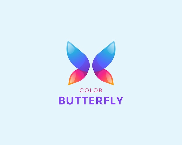 Creative colorful butterfly logo gradient