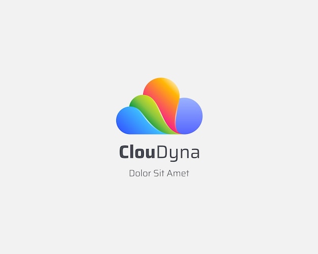 Creative colorful cloud logo gradient