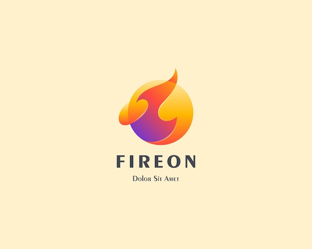 Creative colorful fire global logo gradient