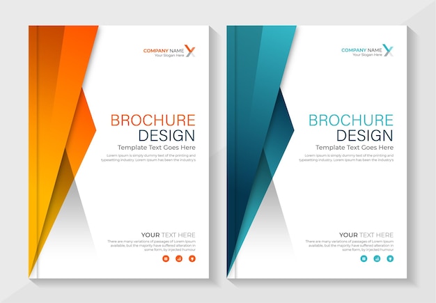 Creative colorful geometric company brochure or flyer layout template annual report cover template