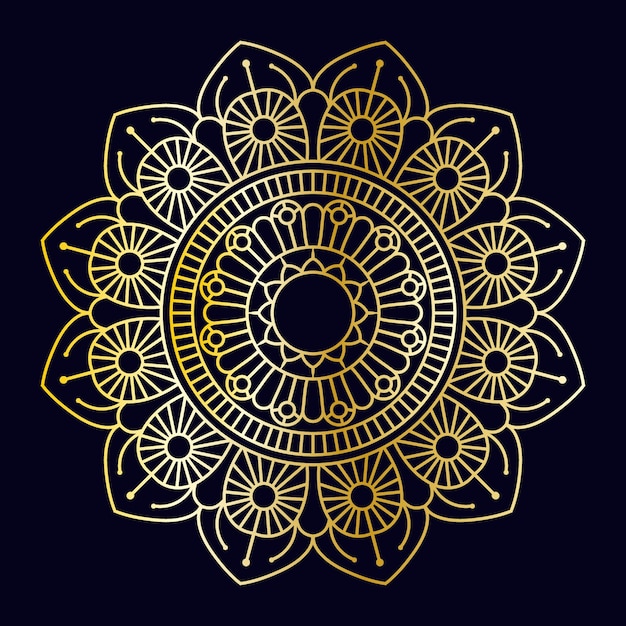 Creative colorful golden luxury mandala floral ornamental design