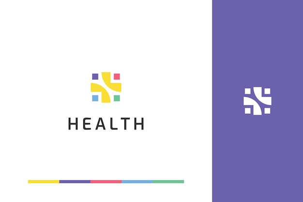 Creative and colorful health logo design template