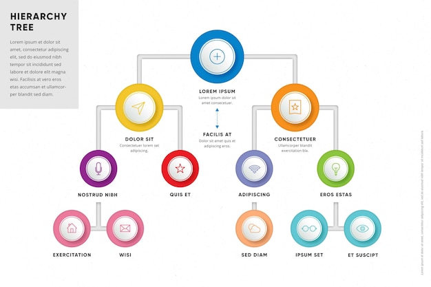 Creative colorful hierarchical infographic