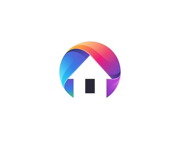 Creative colorful house logo