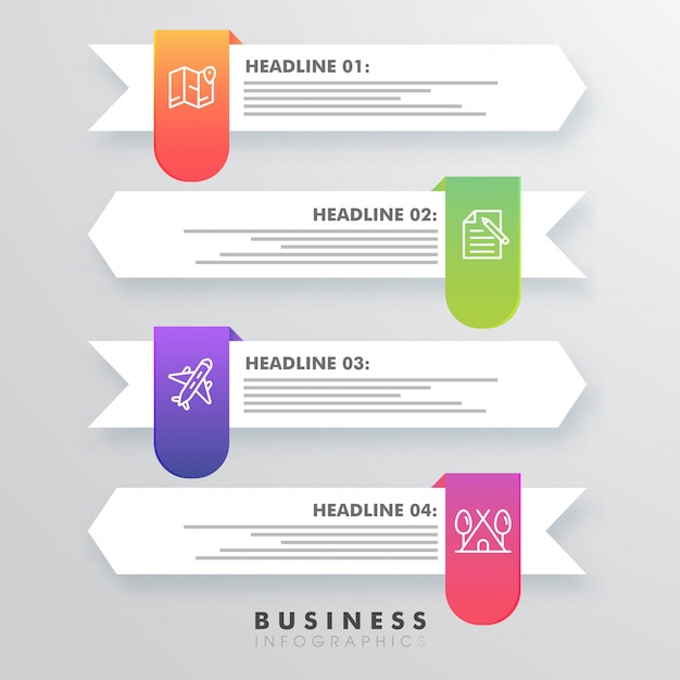 Creative colorful infographic template arrow with numbers for your business