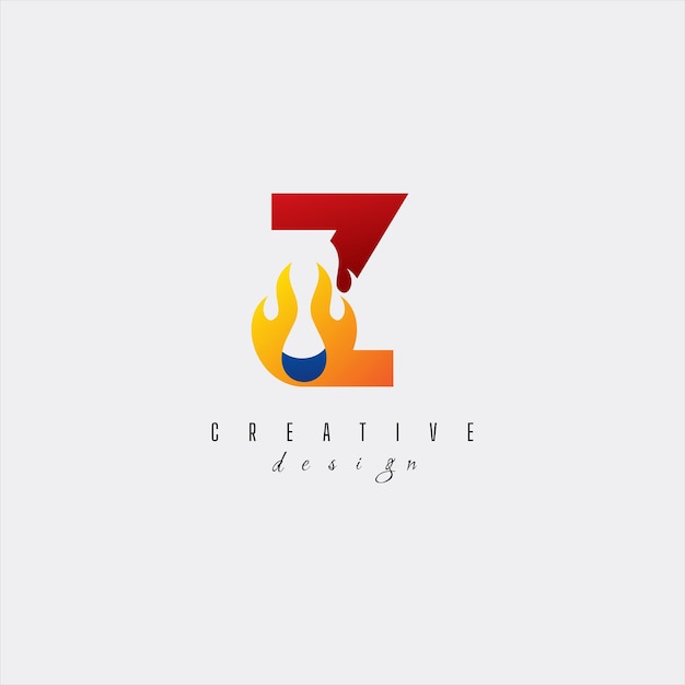 Creative colorful letter Z Fire logo