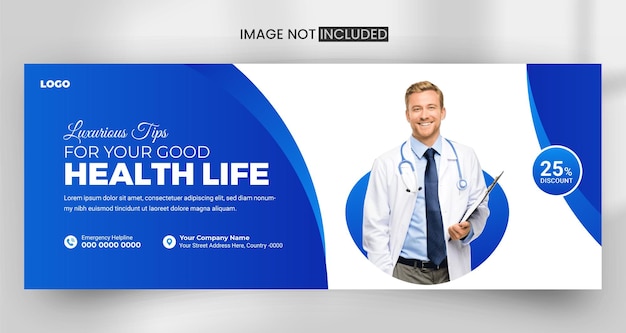 creative colorful medical healthcare elegant modern facebook cover banner design vector template