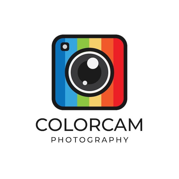 Creative colorfull camera logo design vector