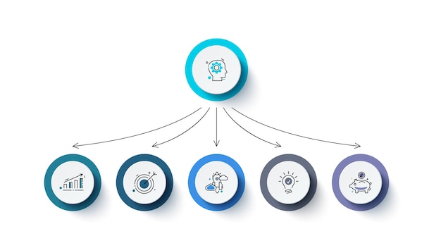 Creative concept for infographic. Abstract elements diagram with 5 steps.