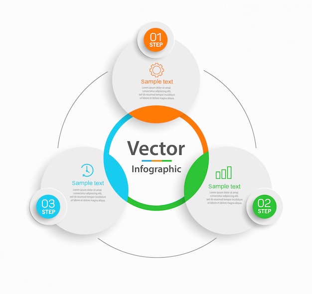 Creative concept for infographic diagram with 3 steps