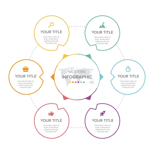 Creative concept for infographic element vector 6 options, steps, list, process. Elements of graph