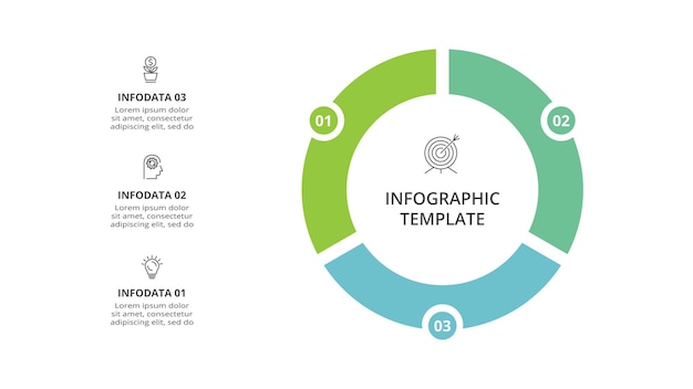 Creative concept for infographic with 3 steps options parts or processes Business data visualization