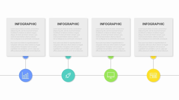 Creative concept for infographic with 4 steps, options, parts or processes. Business data visualization