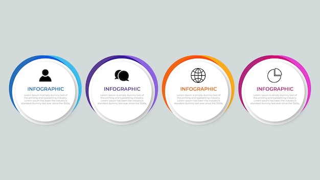 Creative concept for infographic with 4 steps, options, parts or processes. Business data visualization