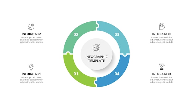 Creative concept for infographic with 4 steps options parts or processes Business data visualization