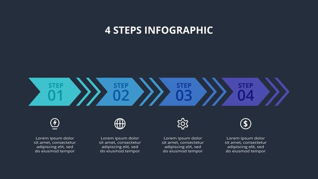 Creative concept for infographic with 4 steps options parts or processes